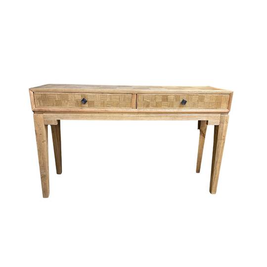 Mosaic Oak Console Table 2 Drawer